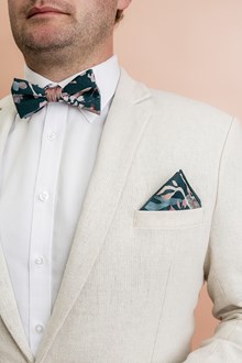 Teal Blooms Bow Tie