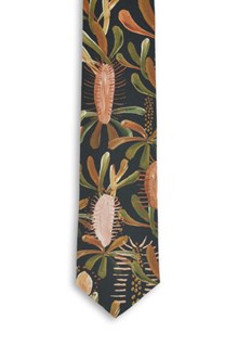 Grass Tree Black Cotton Tie