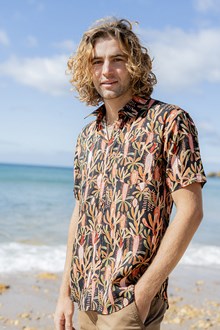 Men's Grass Tree Black Short Sleeve Shirt