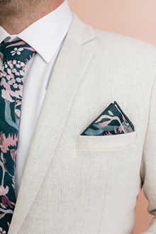 Teal Blooms Pocket Square