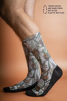 Recycled Polyester Banksia Grey Socks