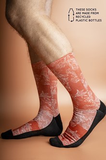 Recycled Polyester Kangaroo Paw Burnt Orange Socks