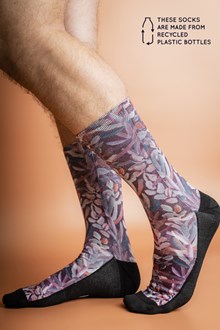 Recycled Polyester Protea Burgundy Socks