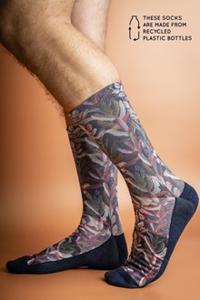 Recycled Polyester Protea Navy Socks