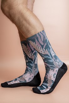 Recycled Polyester Teal Blooms Socks